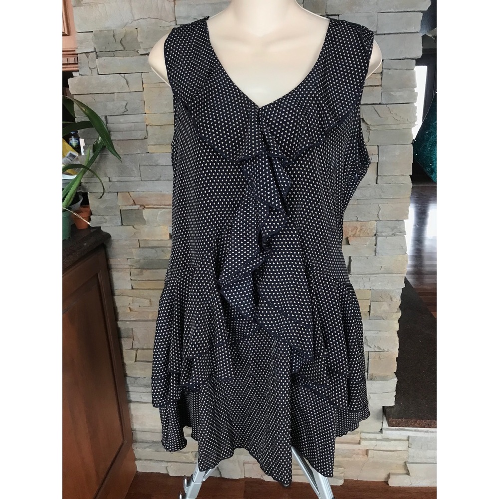 Navy ruffle dress
